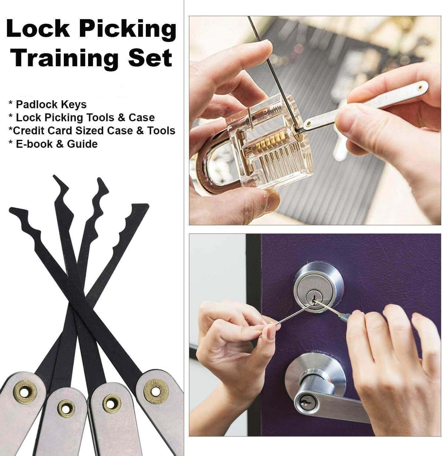 Premium 22-Piece Solid Brass Padlock Repair Tool Kit - High Precision Hook & Pick Set for Lock Maintenance, DIY & Home Security - SC22pcs Black Hand Tool Set with Key - Perfect for Locksmiths, Homeowners & Emergency Lockout Situations
