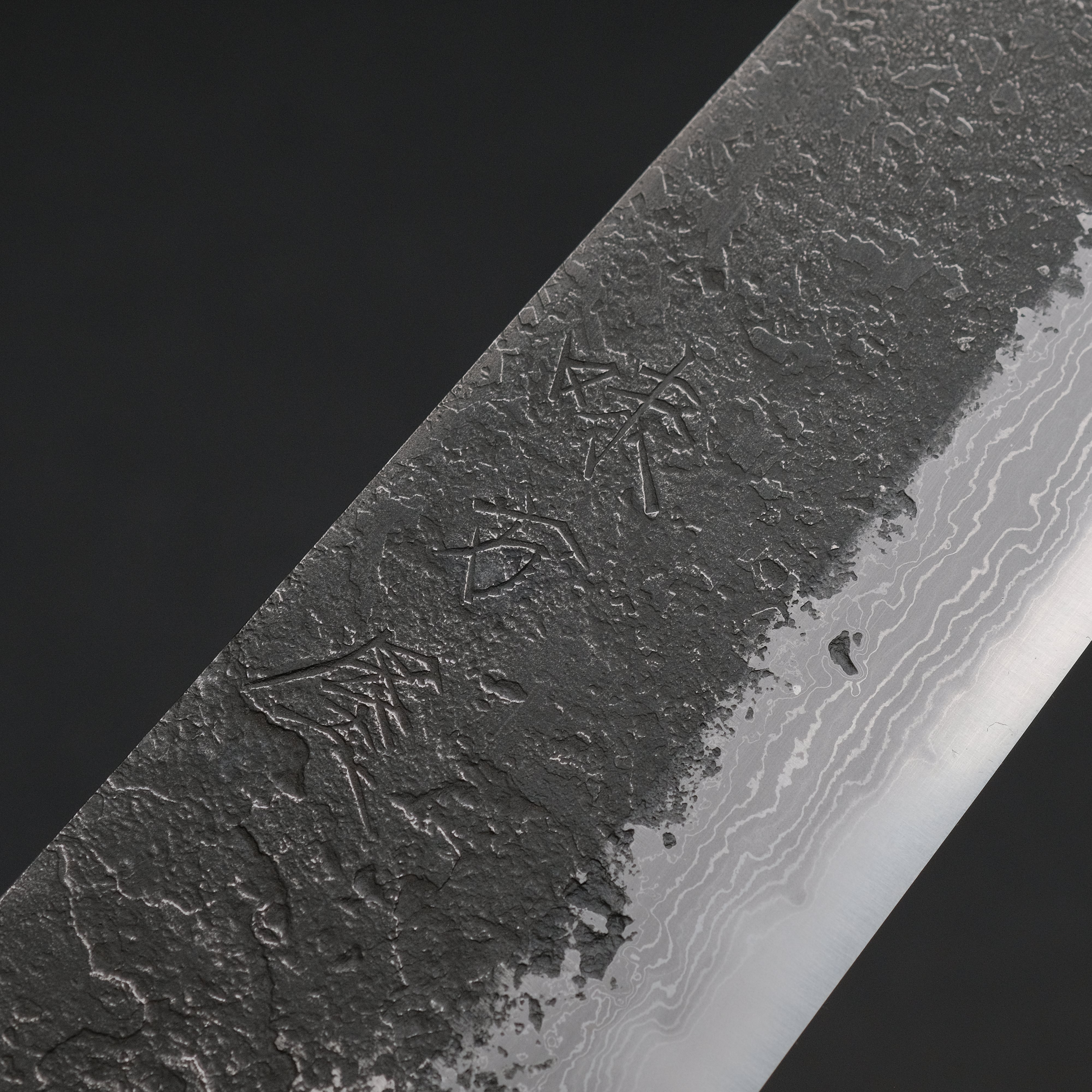 Ajikataya White #2 Nashiji Damascus Gyuto 210mm Japanese Chef Knife with Olive Wood & Buffalo Horn Handle - Perfect for Sushi, Meat Slicing, and Professional Kitchen Use