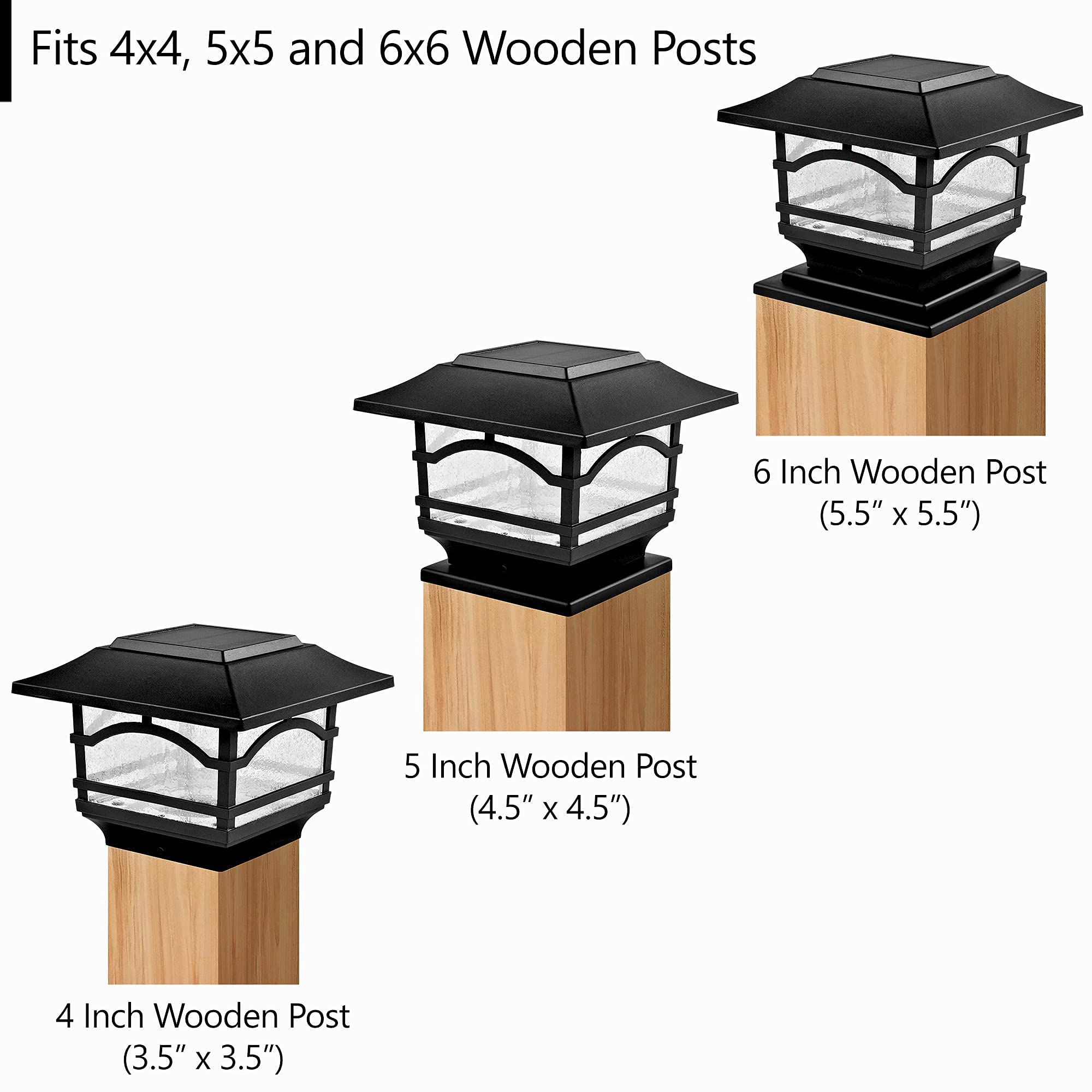 Davinci Solar Post Cap Lights - Renaissance (4 Pack) & Premium (1 Pack) - Slate Black - Outdoor Pathway Lighting for Garden, Patio, and Driveway