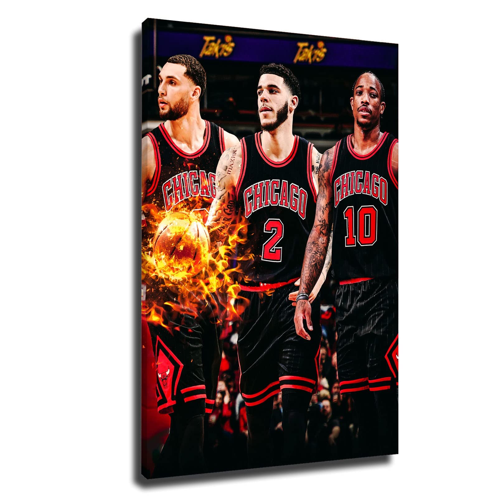Lonzo Ball Chicago Bulls Poster - Large 32x48 Unframed Canvas Wall Art for Boys Room, Sports Decor, Home & Office Decoration - Perfect for Basketball Fans & Gifts
