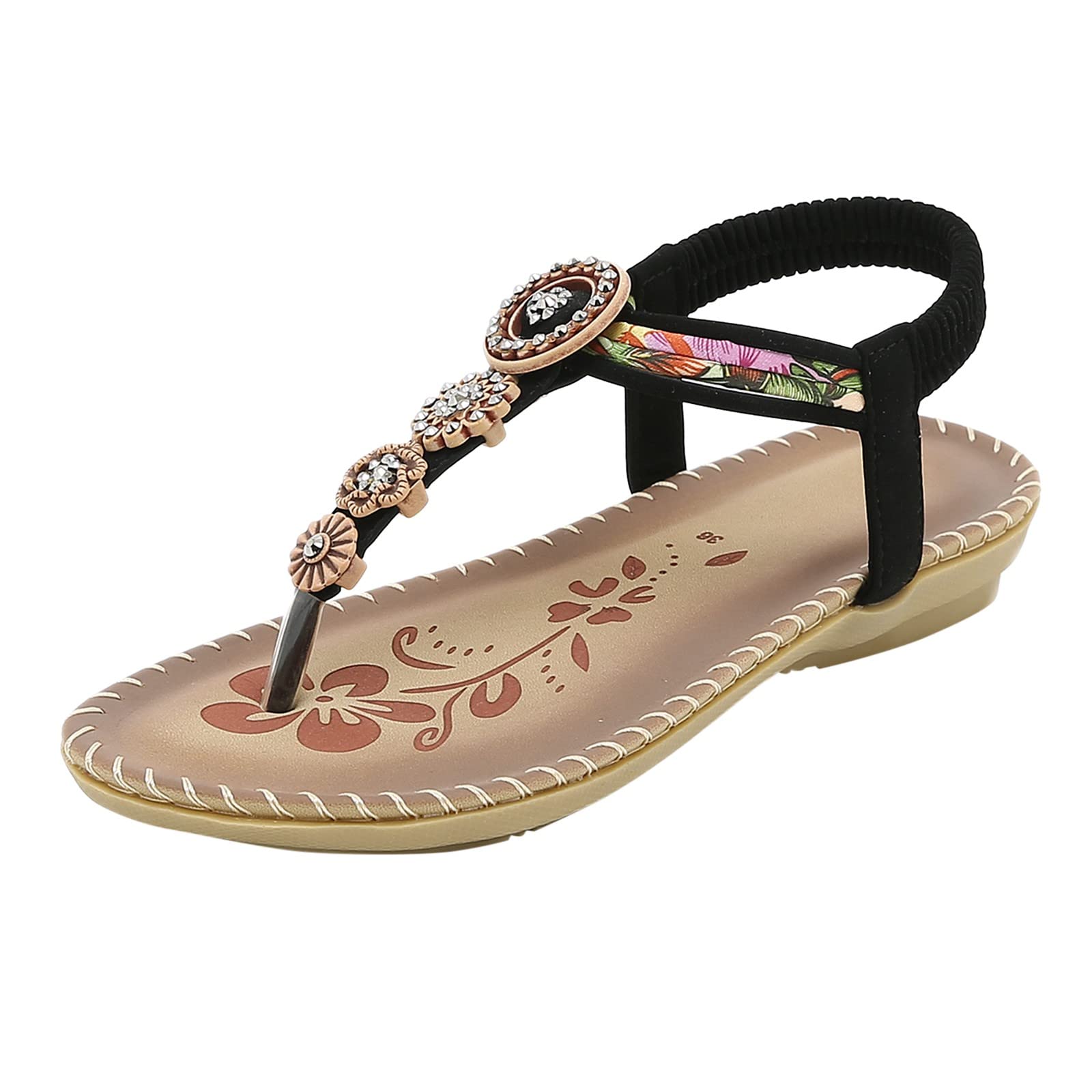 Women's Summer Sandals - Breathable Flat Beach Shoes with Open Toe & Elastic Band - White Rubber Slippers for Outdoor Walking, Travel & Vacation | Perfect for Beach, Pool & Casual Wear