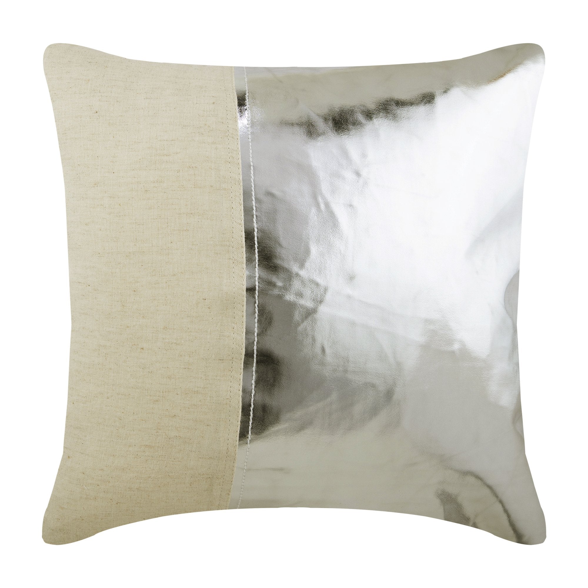 Better Half Gold Metallic Gold Faux Leather Throw Pillow Cover - Decorative Cushion for Sofa, Bed, Living Room & Home Decor