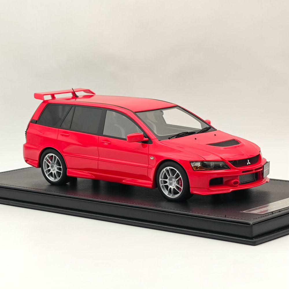 1:18 Scale MITSUBISHI LANCER EVOLUTION IX WAGON MR Resin Diecast Model Car - Limited Edition Collectible, Red - Perfect for Car Enthusiasts, Display & Gift Giving