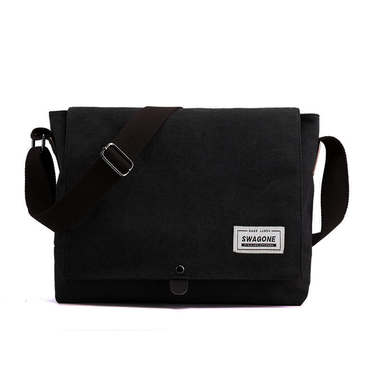 MACYAC Canvas Messenger Bag for Women & Men - Crossbody School Bag for Girls & Boys - Durable Casual Shoulder Purse - Perfect for Work, School & Travel