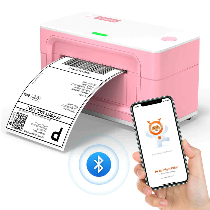 MUNBYN P941B Upgraded Bluetooth Thermal Label Printer - High-Speed Wireless Barcode Printing for Ecommerce, Shipping & Retail (Ideal for Amazon FBA, Shopify & Small Business Logistics)