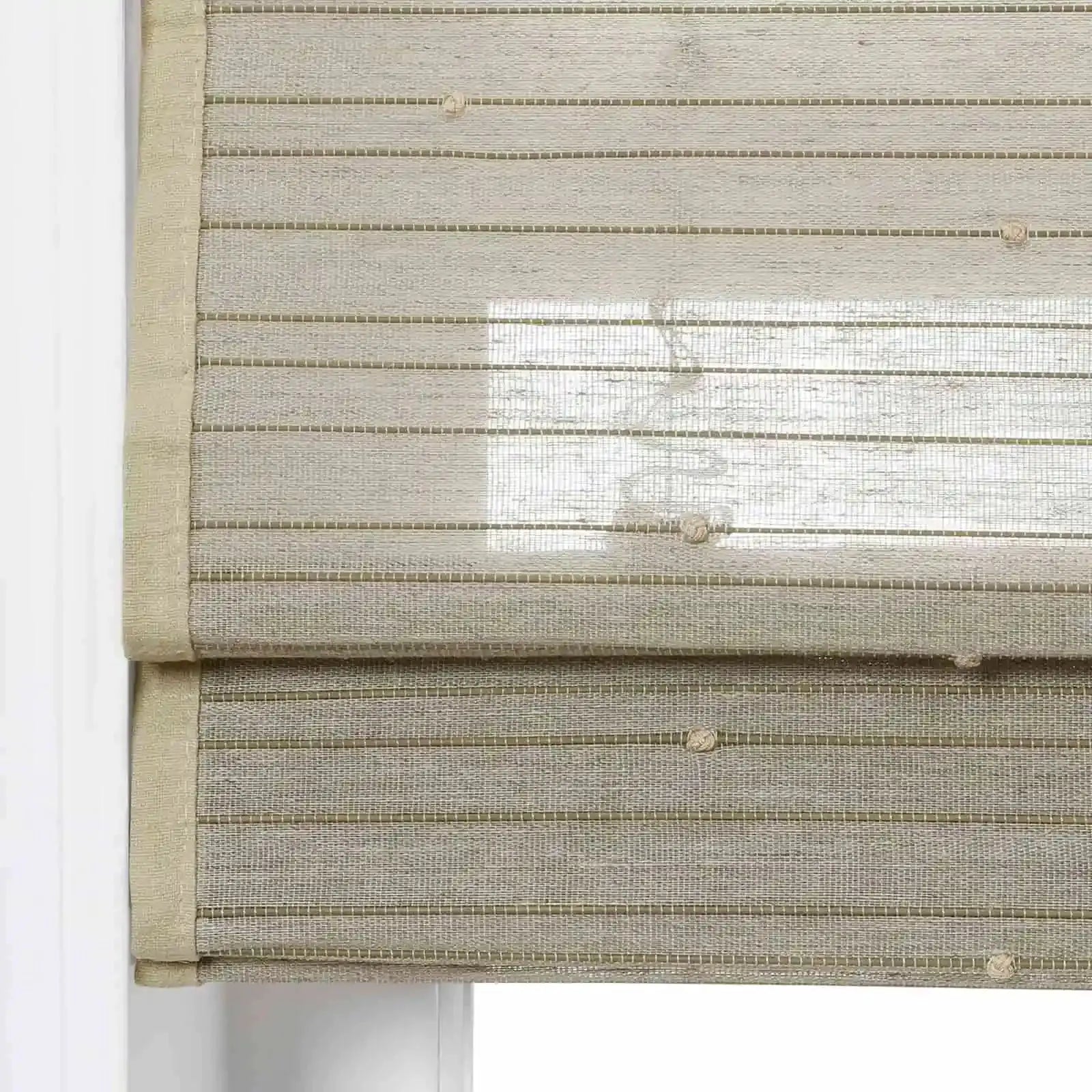 Rae Natural Ramie Bamboo Woven Shades - Series P | Eco-Friendly Window Coverings for Living Room, Bedroom & Patio | Light Filtering & UV Protection