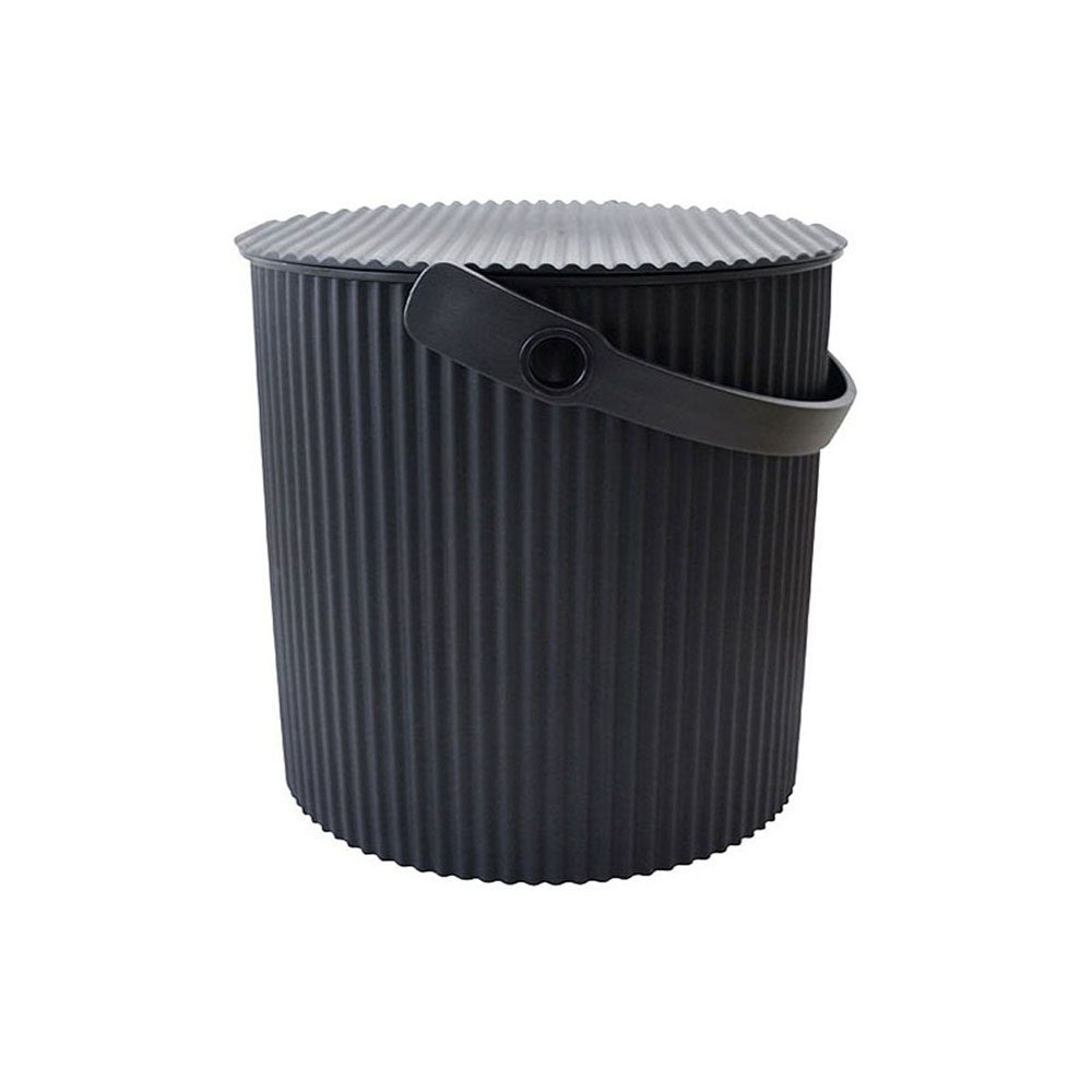 HACHIMAN KASEI 8L Black OmnioUtil Storage Bin with Lid - Multi-Purpose Cleaning Organizer for Home, Kitchen, Bathroom & Office Organization
