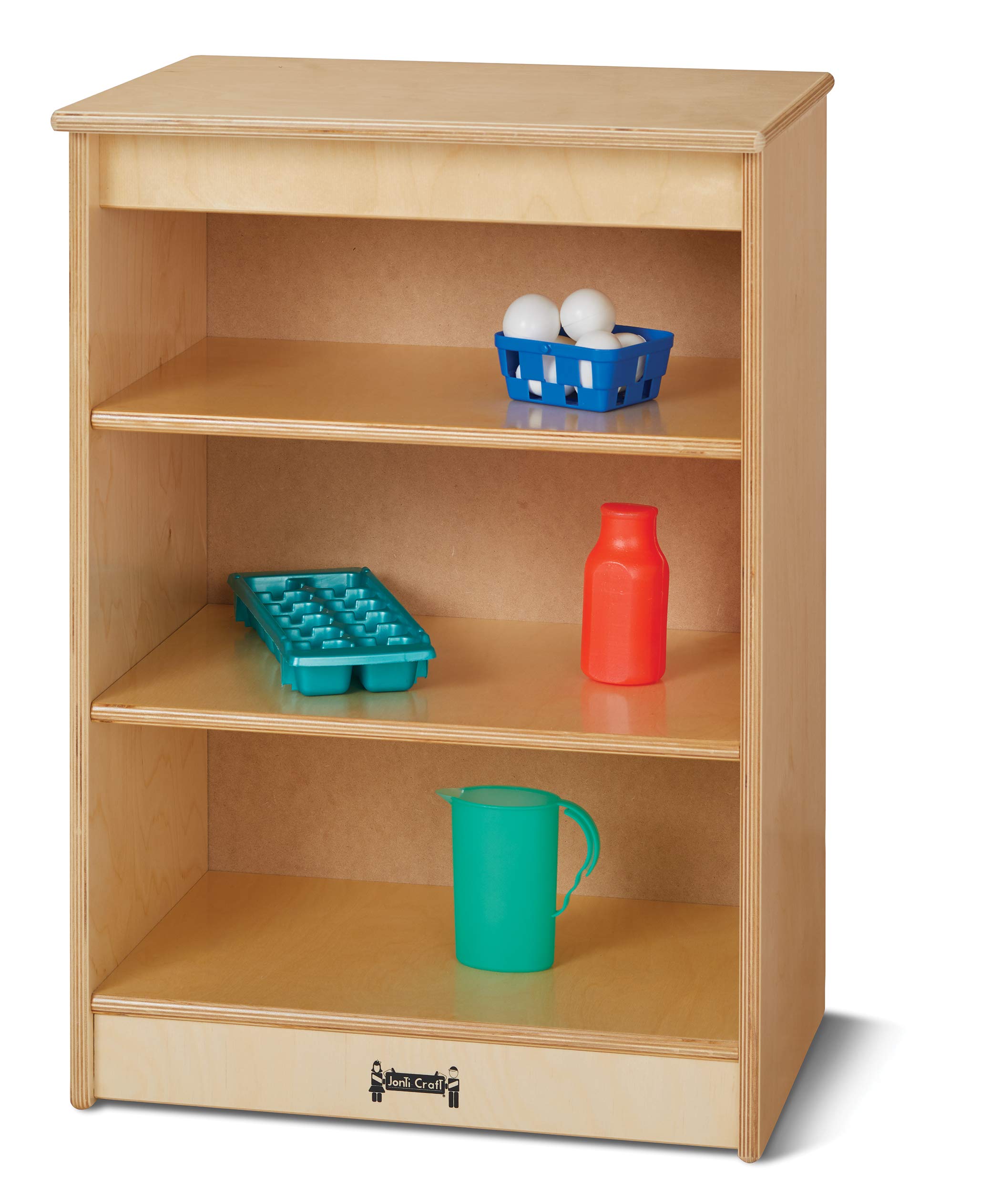 Jonti-Craft 2430JC Wooden Toddler Play Kitchen Refrigerator - Pretend Play Toy for Kids, Montessori Learning & Daycare Classroom Use