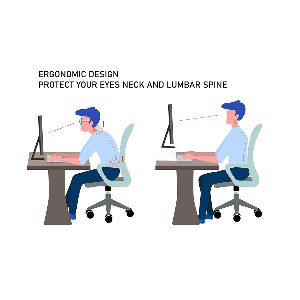 Premium Oak Wood Computer Monitor Stand - Ergonomic Laptop & Notebook Riser for MacBook, PC & Desktop Accessories - Perfect for Home Office, Gaming Setup & Workspace Organization (White Finish)