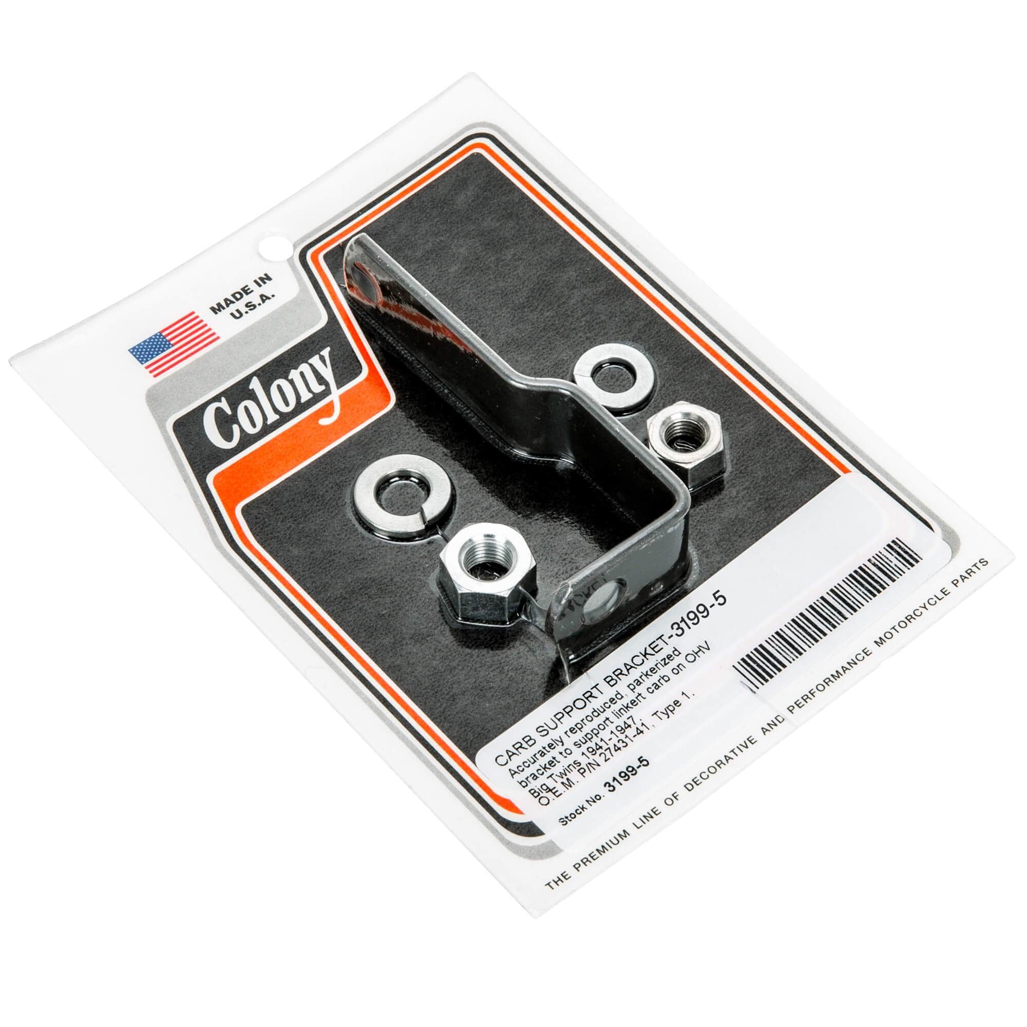 Harley Davidson 1941-1947 OHV Big Twins 5 Carburetor Support Bracket - Parkerized Finish for Vintage Motorcycle Restoration & Performance Upgrade