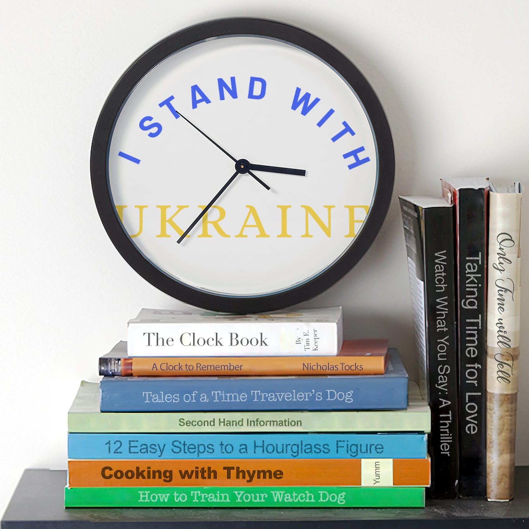 Solidarity with Ukraine 10 Inch Wall Clock - Stylish Home & Office Decor for Living Room, Kitchen, Bedroom or Workspace | Perfect Gift for Ukraine Supporters