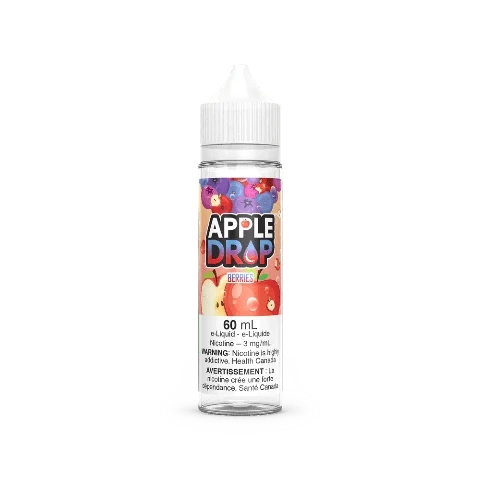 Premium Berries & Apple Drop E-Liquid - 60mL Vape Juice for Refillable Pods & Tanks | Sweet Fruity Flavor | Alberta Canada | Perfect for All-Day Vaping & Cloud Chasing