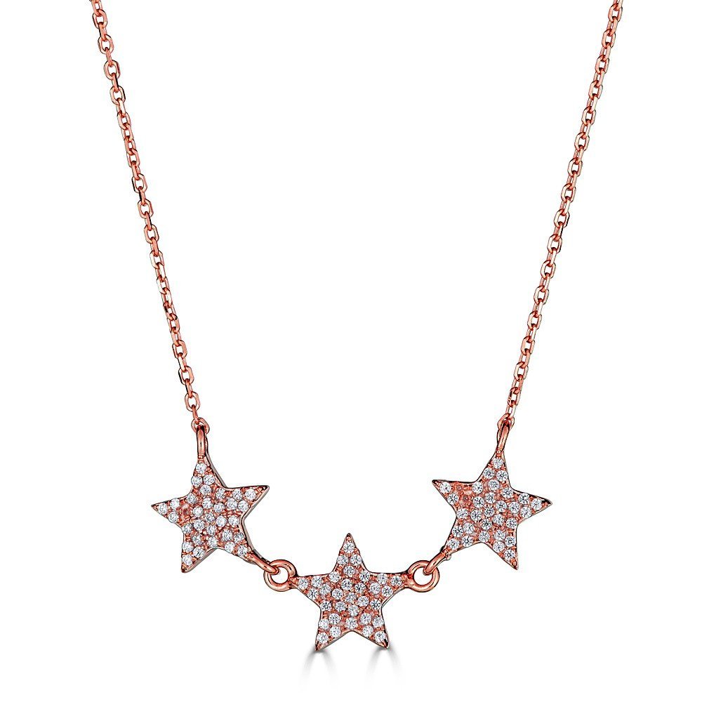 14K Gold Diamond Pave Star Necklace - 0.18 CTW Genuine Diamond Jewelry for Women, Perfect Gift for Birthday, Anniversary & Valentine's Day