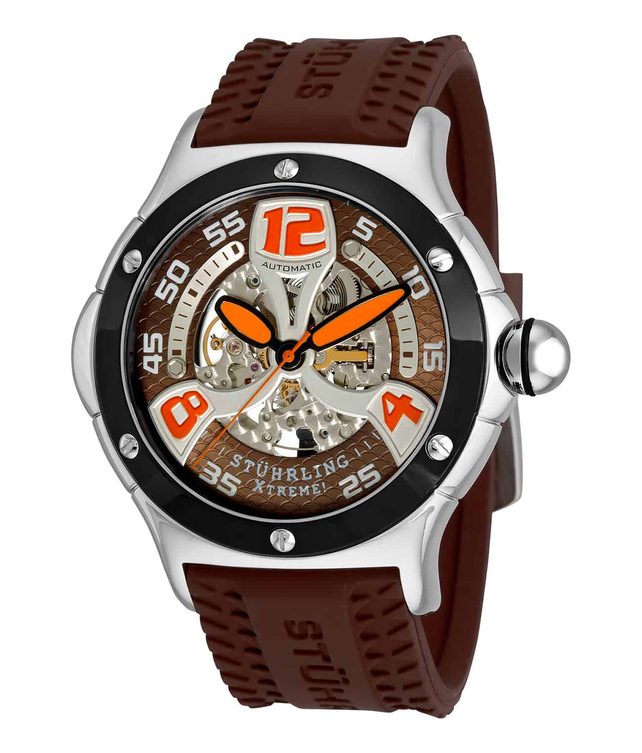 Black Dial / Silver Case / Black Silicone Strap Tang Buckle