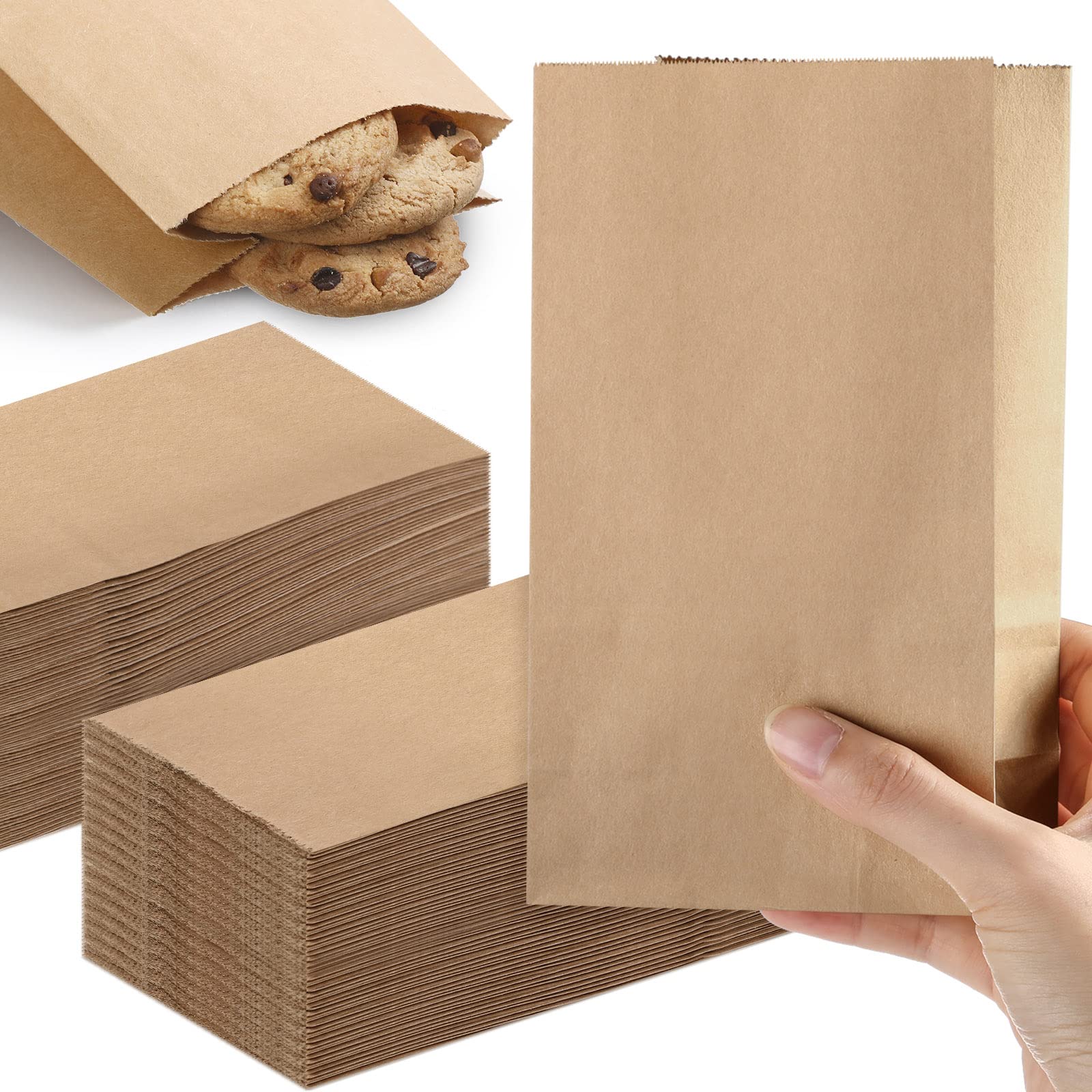 500 PCS Small Brown Kraft Paper Bags Bulk - 3.5