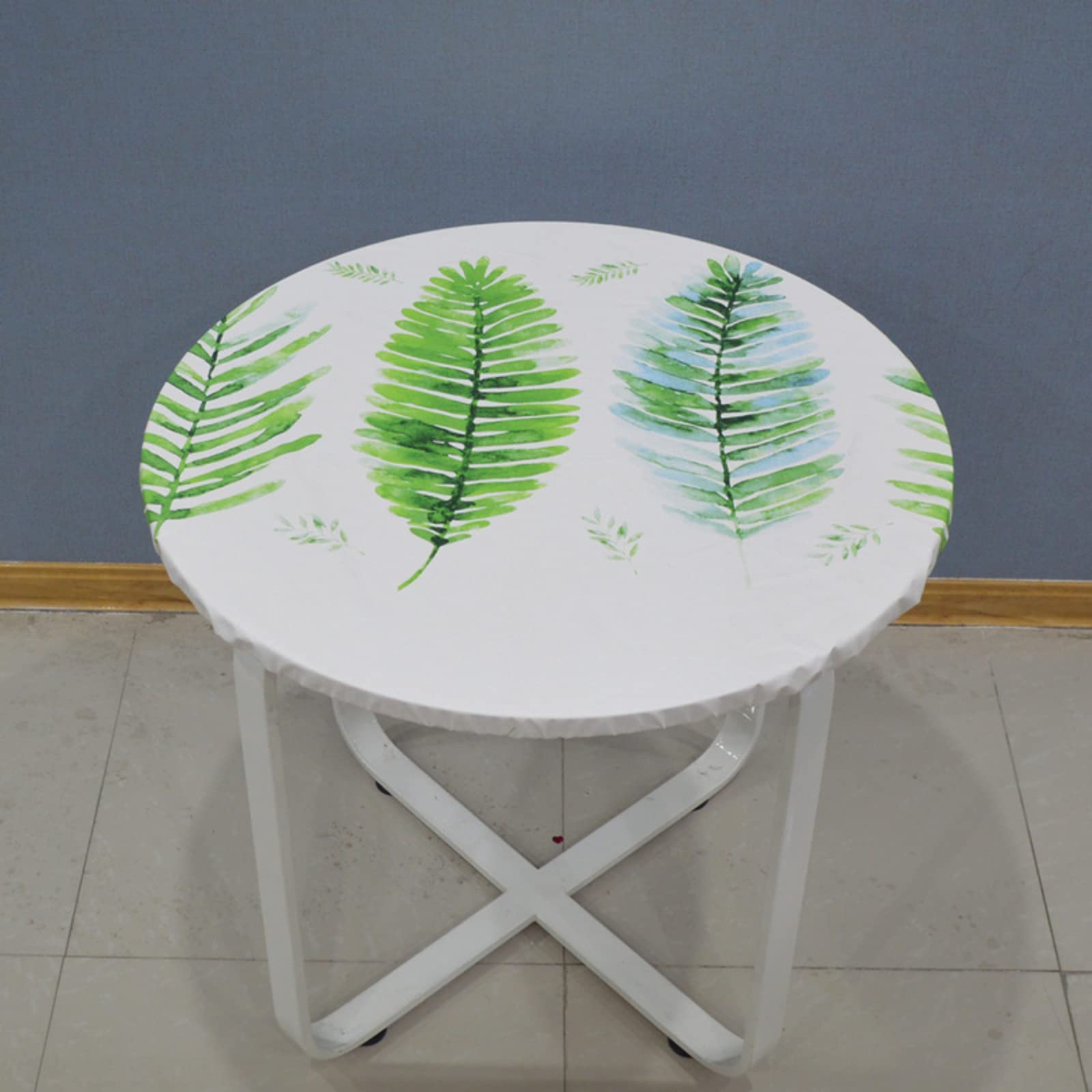 Waterproof Round Vinyl Tablecloth for Outdoor Small Table - Elastic Edge, Non-Slip, Wrinkle-Free Table Cover (50cm/20in) - Perfect for Patio, Kitchen, Dining Room, Picnics & Outdoor Parties
