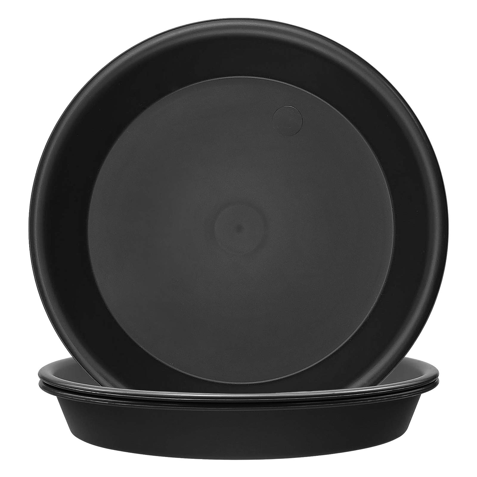 3 Pack Heavy Duty 12 Inch Black Plant Saucers - Sturdy Drip Trays for Indoor & Outdoor Plants - Perfect for Potted Plants, Flower Pots, and Garden Planters