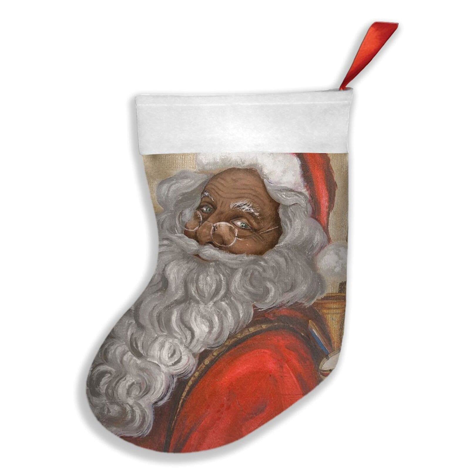 CNFOLDJFONGQ Black Santa Claus Christmas Stockings - Festive Holiday Decor for Fireplace, Tree & Home - Perfect for Christmas Gifts & Decorations