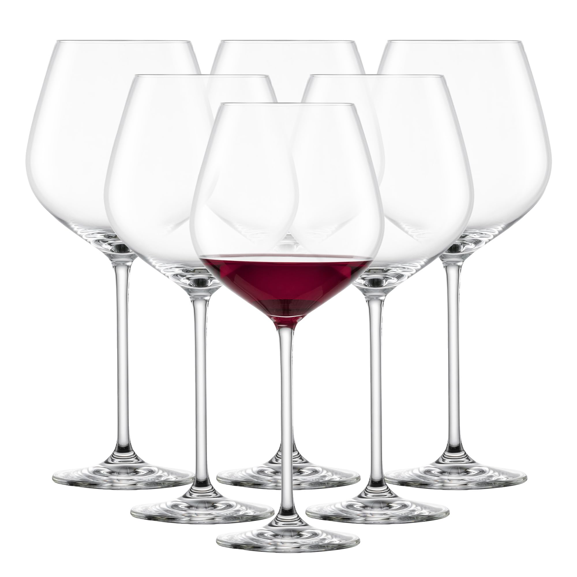 Premium SCHOTT ZWIESEL Fortissimo Burgundy Red Wine Glasses Set of 6 - German-Made 25oz Tritan Crystal Wine Glasses, Dishwasher Safe - Perfect for Cabernet, Merlot & Fine Dining