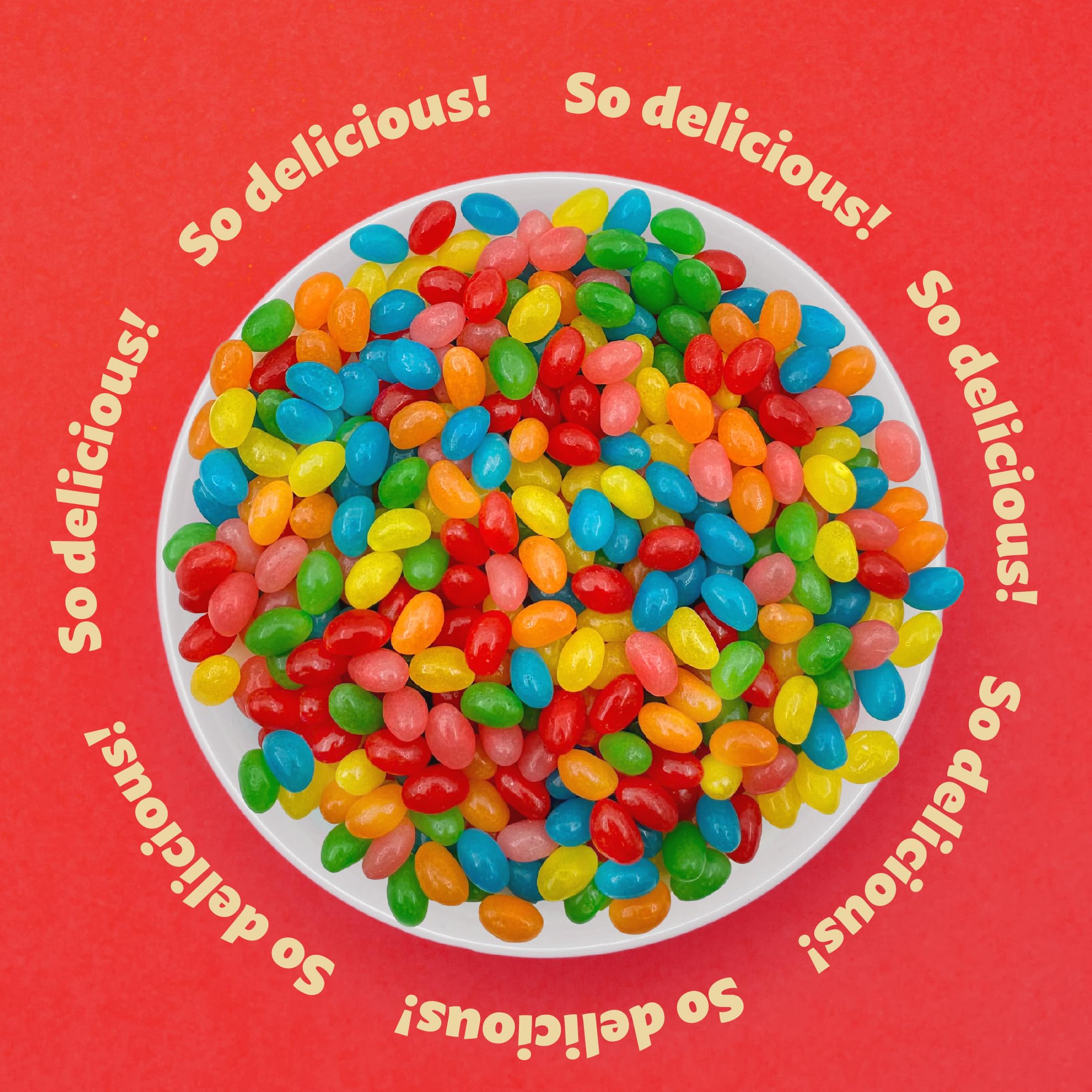 Jelly Beans 2-Pound Bulk Pack - Mini Assorted Fruit Flavors Easter Candy for Parties, Gift Baskets & Holiday Treats