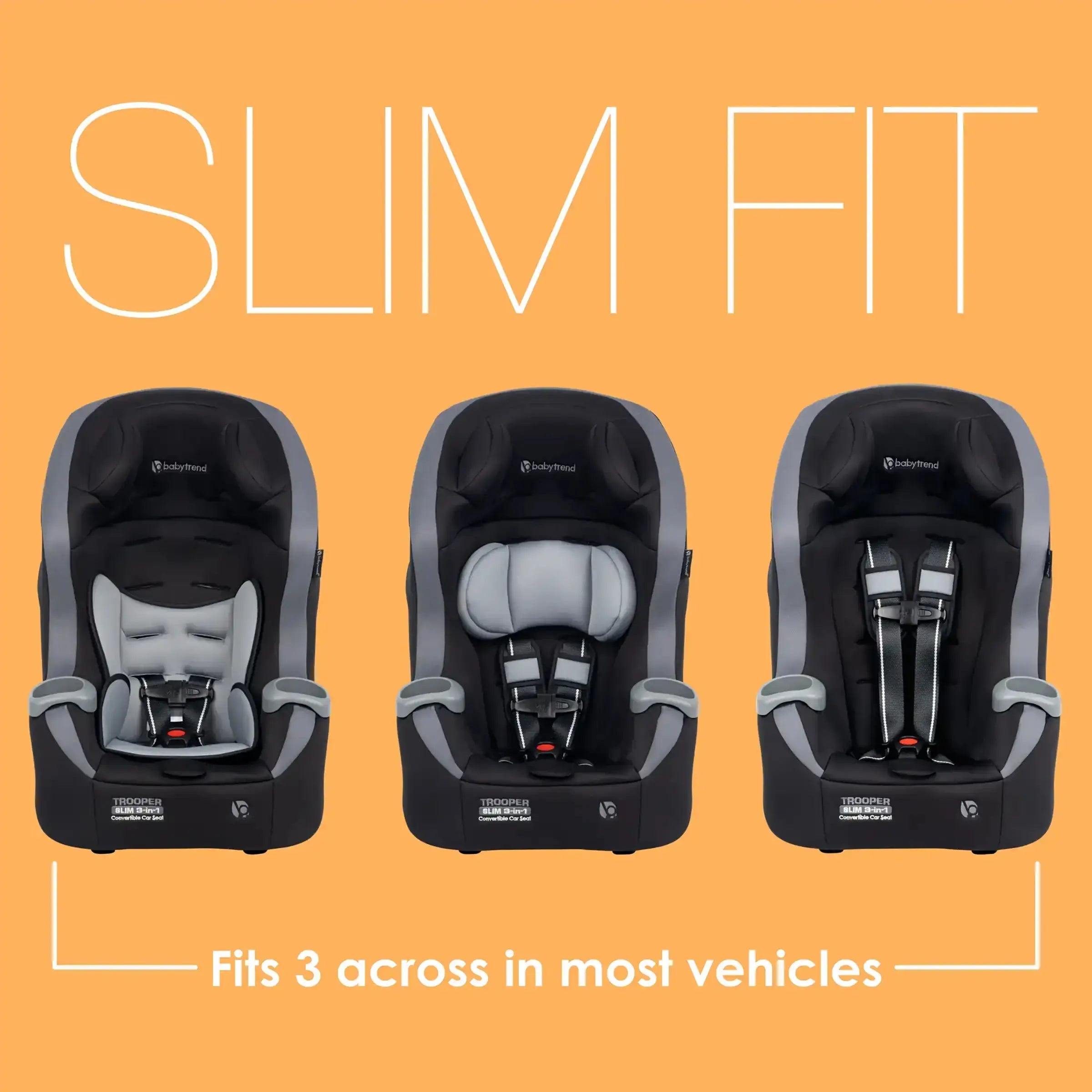 Trooper™ SLIM 3-in-1 Convertible Car Seat with Side Impact Protection - Dash Black | Safe Infant to Toddler Car Seat | Perfect for Travel & Daily Commute (Meijer Exclusive)