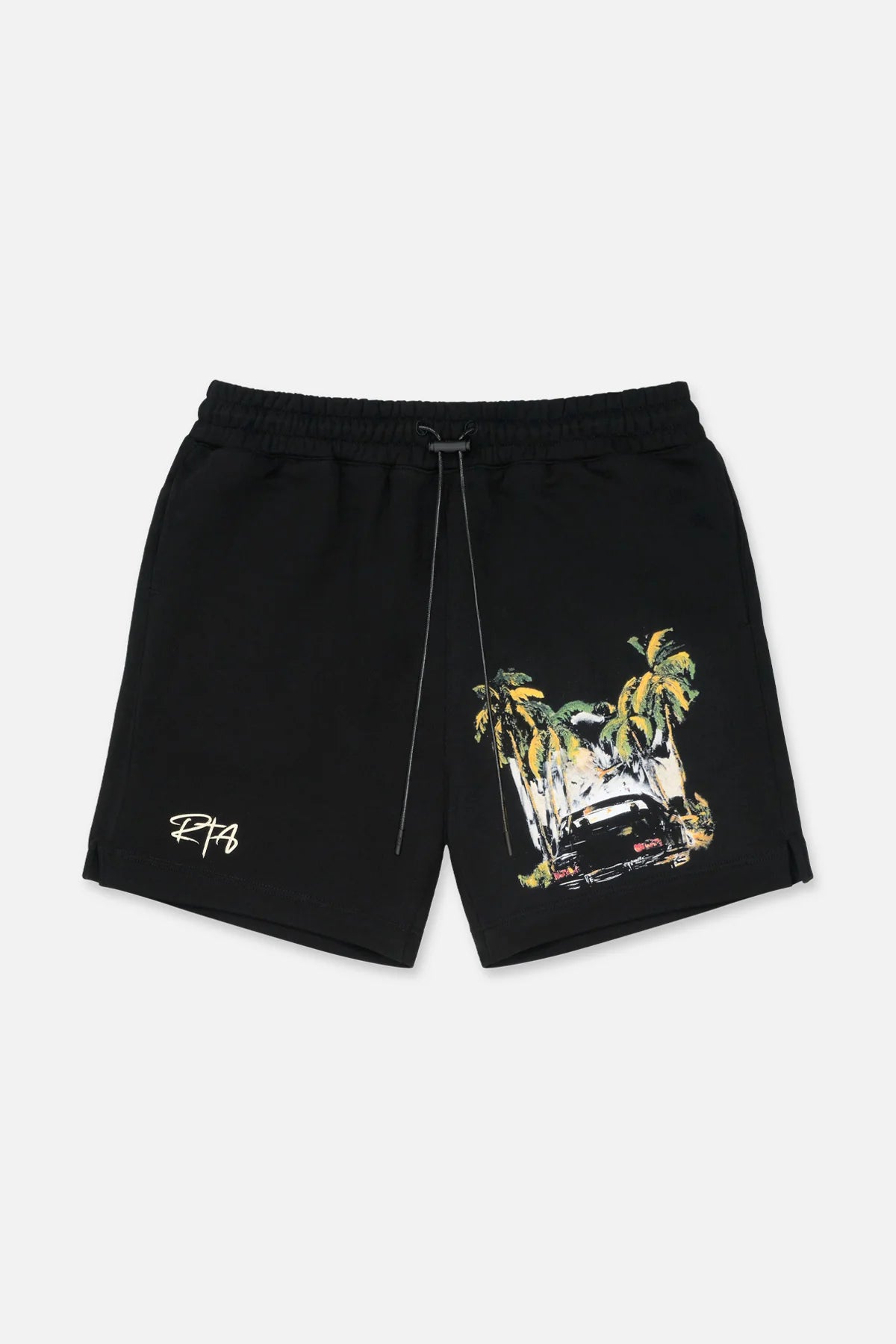 RTA Clyde Black Car Rebel Shorts - Men's Stylish & Comfortable Casual Shorts for Summer, Streetwear, and Outdoor Activities