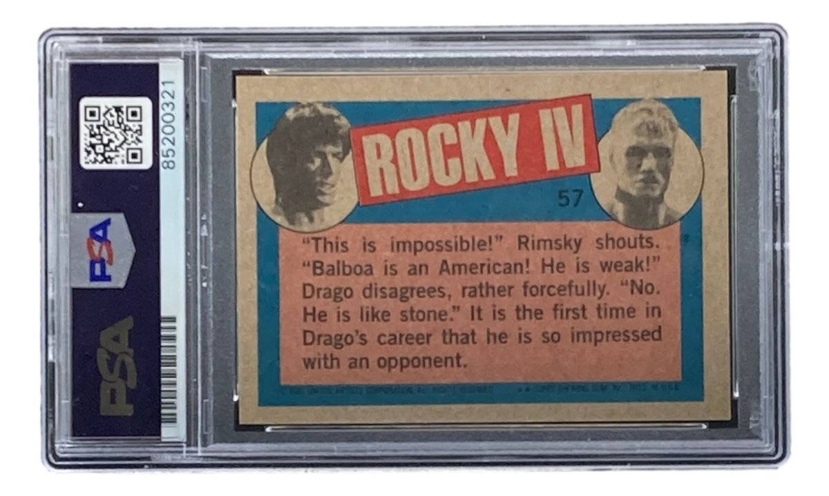 Dolph Lundgren Autographed 1985 Topps #57 Rocky IV Ivan Drago Trading Card - PSA/DNA Certified - Collectible Memorabilia for Movie Fans & Sports Card Collectors