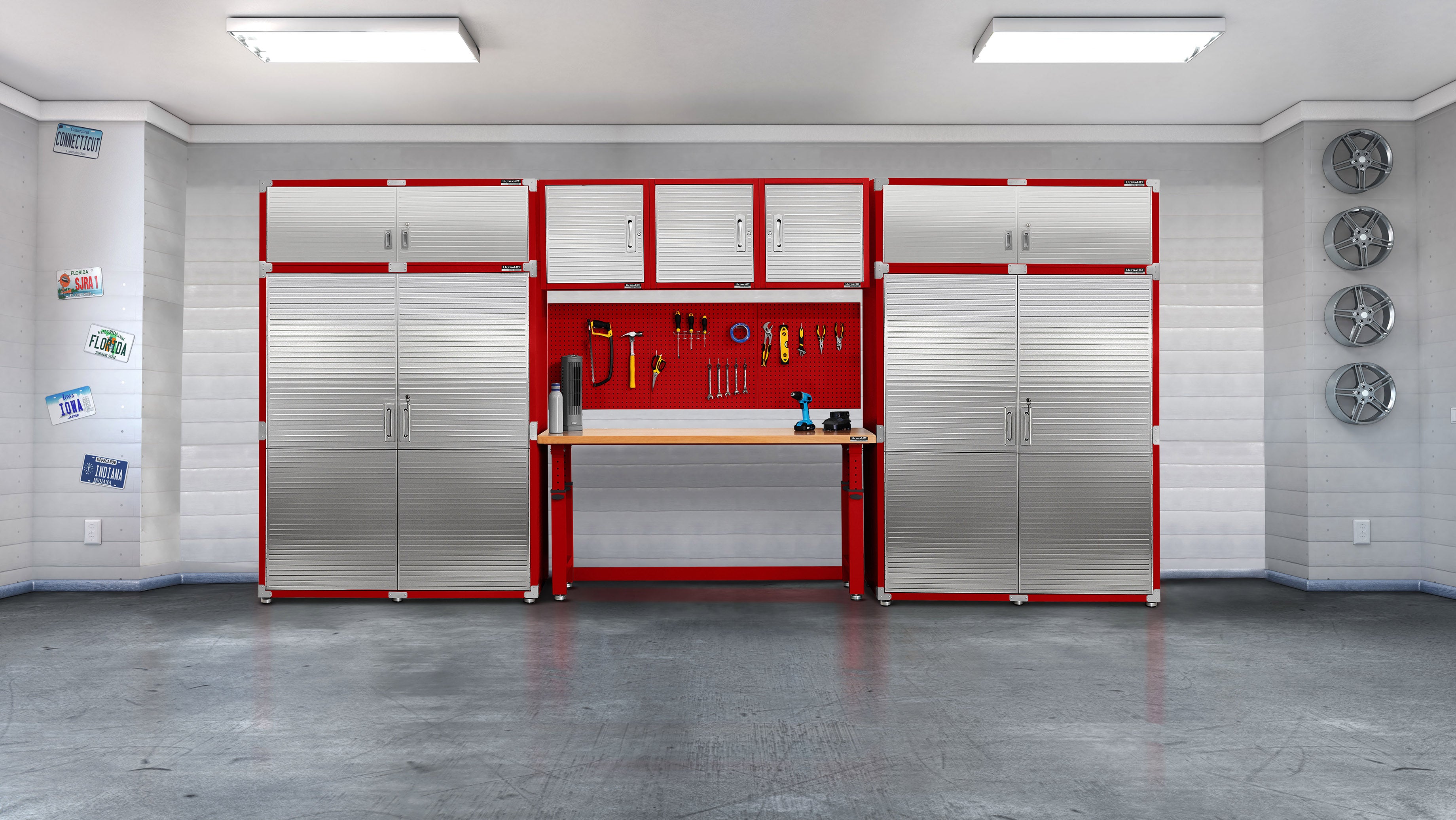 UltraHD® Storage Cabinet - Red, 3-Tier Organizer for Home & Office, Perfect for Bedroom, Living Room, or Garage Storage Solutions