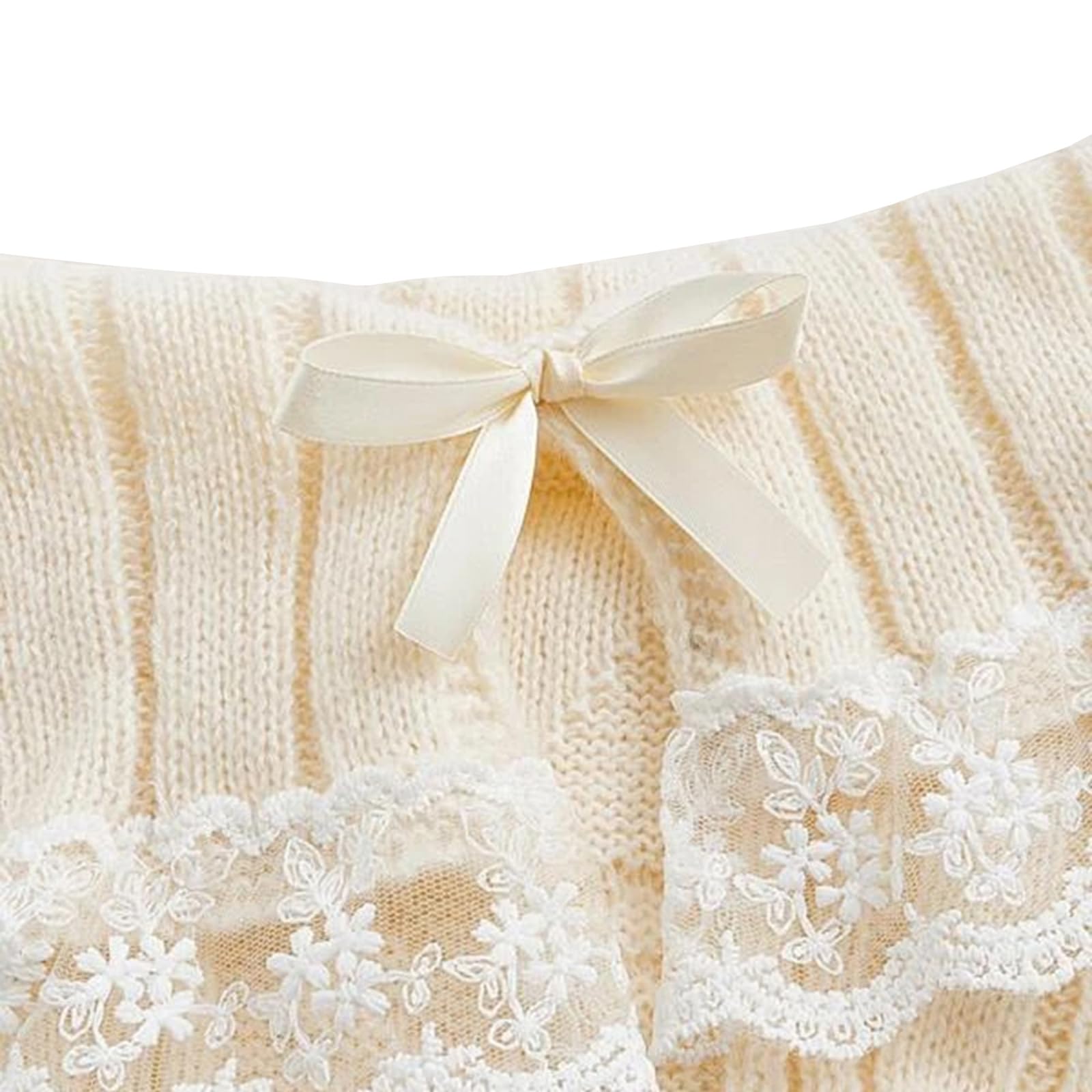 Y2K Women's Off Shoulder Knit Sweater Long Sleeve Lace Trim Pullover Top - Cute Aesthetic Fashion for Casual Outings, Date Nights & Instagram Photos