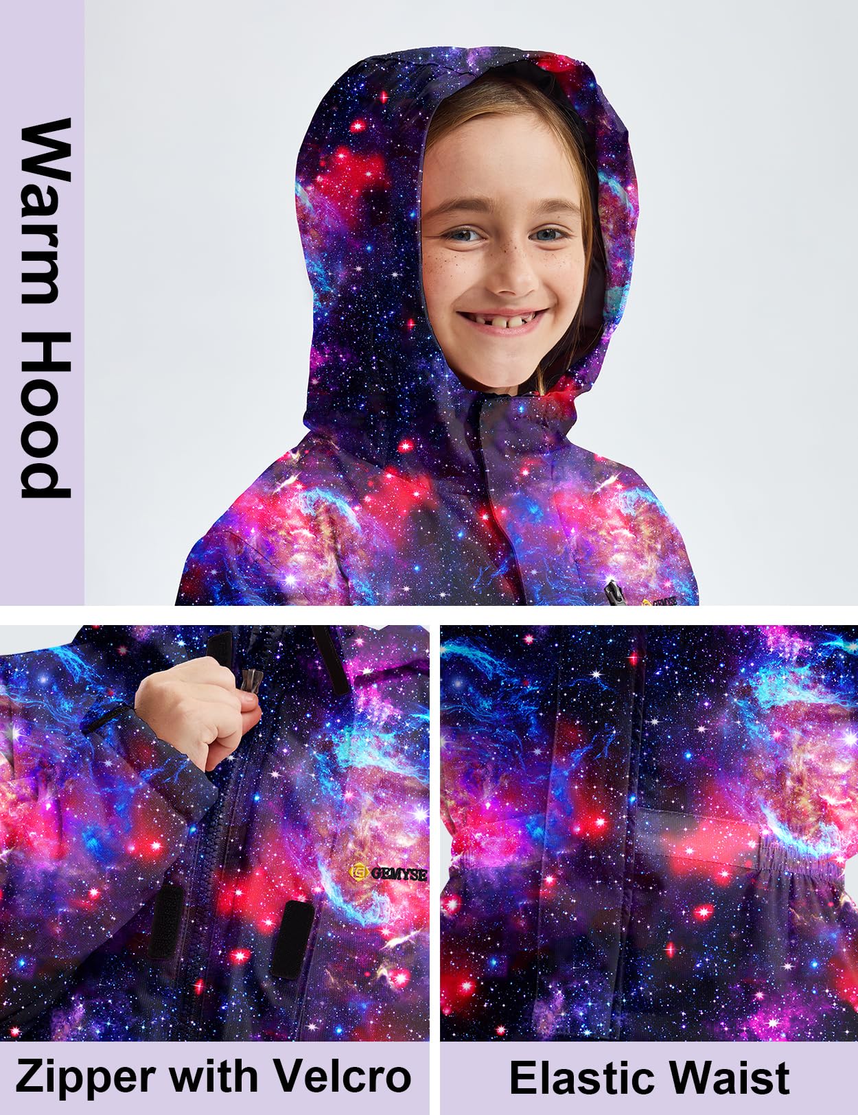 GEMYSE Kids One-Piece Ski Suit - Waterproof Snowsuit for Boys & Girls - Winter Snowboarding & Outdoor Play - Perfect for Skiing, Sledding & Snow Adventures