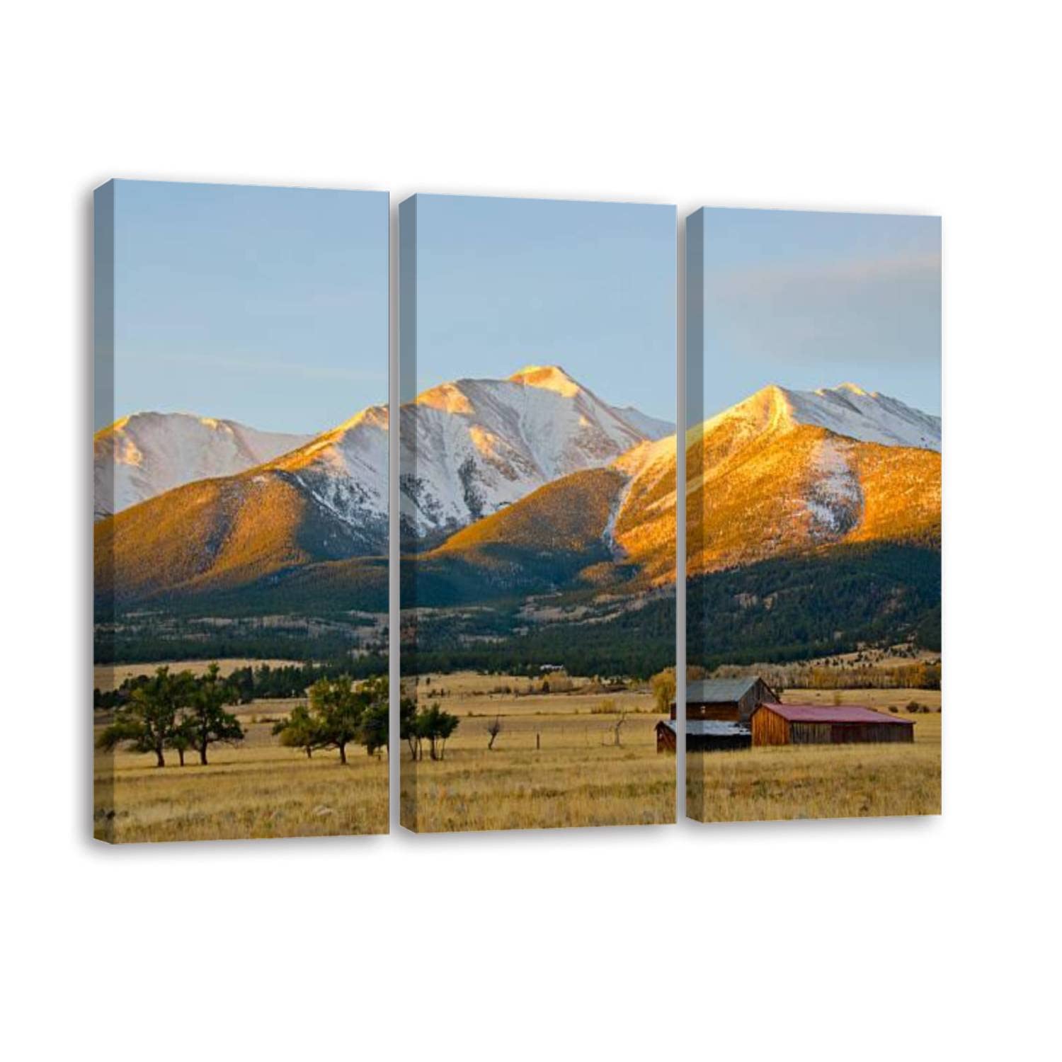 3 Piece Canvas Wall Art Prints - Princeton Morning Light Framed Painting, Modern Artwork Poster for Living Room & Office Decor - Ready to Hang | Perfect for Home, Bedroom & Workspace Wall Decoration