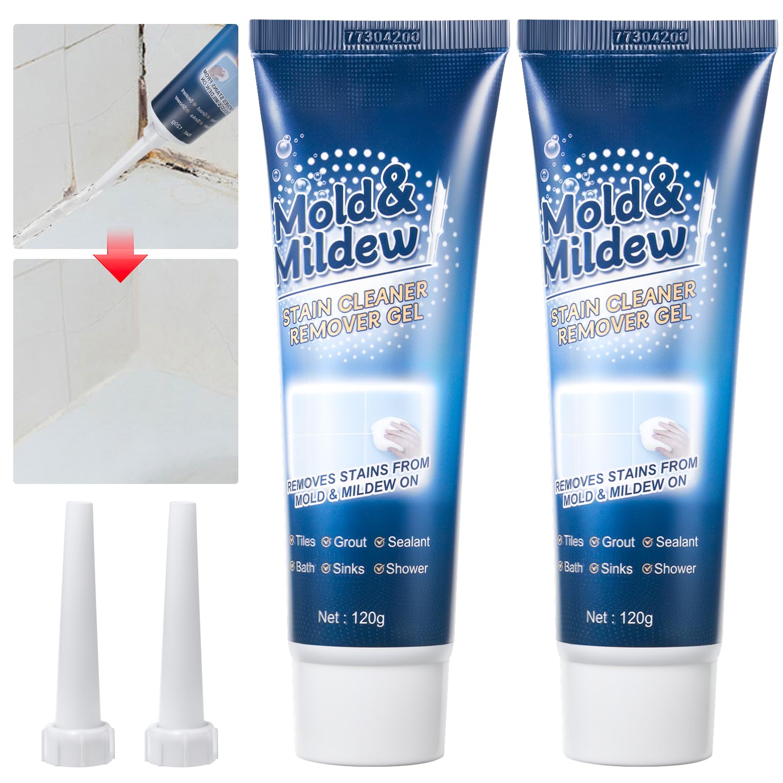 2 Pack Washing Machine Cleaner Gel - Refrigerator & Tile Grout Cleaner, Bathroom & Kitchen Sink Degreaser (7 Fl Oz) - Deep Clean & Deodorize Appliances, Remove Stains & Mold for Fresh Home - Perfect for Laundry, Dishwashing & Household Cleaning