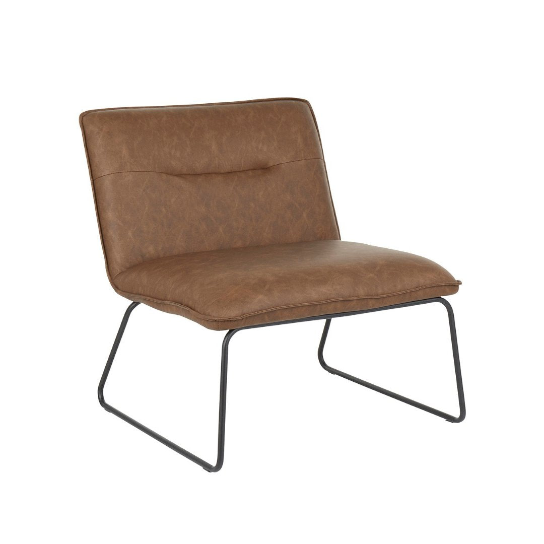 Casper Accent Chair - Modern Upholstered Lounge Chair for Living Room, Bedroom & Office - Comfortable Single Seater with Sturdy Wooden Legs - Perfect for Relaxing, Reading & Small Spaces
