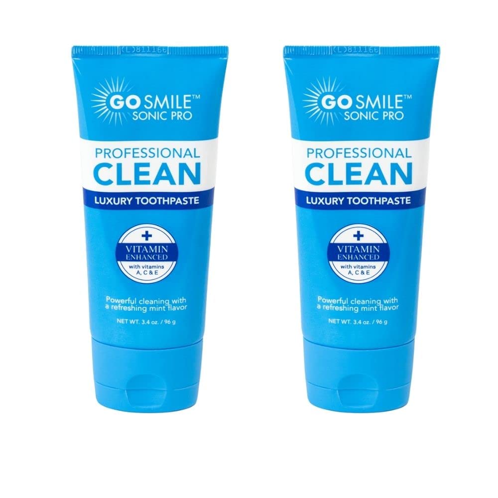 GO SMILE Professional Teeth Whitening Toothpaste - Enamel Safe Whitener & Stain Remover for Sensitive Teeth, Dentist Recommended Vitamin Formula, Travel Size (3.4 oz, 2 Pack) - Mint Flavor for Fresh Breath, Perfect for Home Use & On-the-Go Whitening