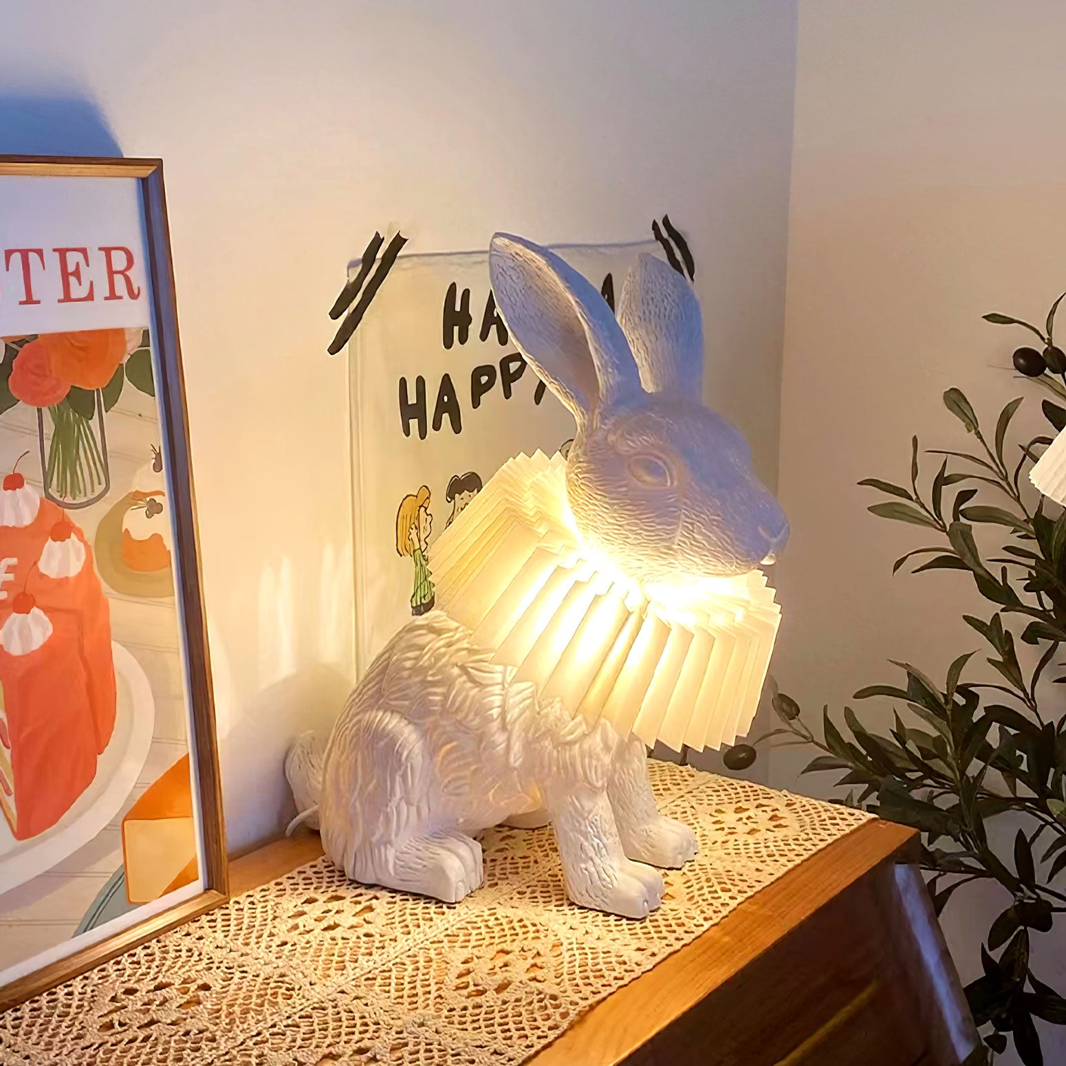 Rabbit X Table Lamp - Modern LED Nightstand Light for Bedroom, Living Room, Office - Warm White & Cool White Dimmable Desk Lamp with USB Port - Perfect for Reading, Working, and Relaxing