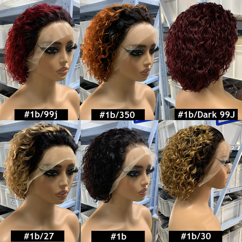 Human Hair Wigs Sale - 2 Pack Straight 4x4 Lace Closure Bob Wig with Free 13x4 Pixie Curl Wig | $99 Bundle for Natural Look & Styling | Perfect for Daily Wear, Cosplay & Special Occasions