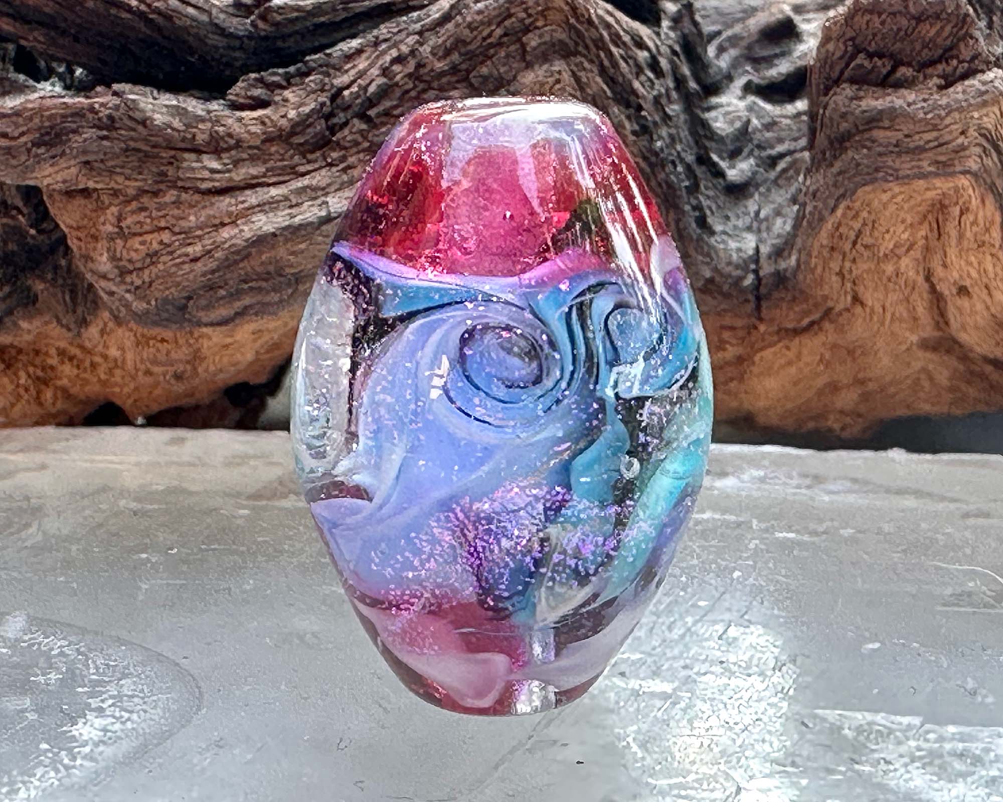 Unicorn Kisses Pink Lampwork Glass Focal Bead for Jewelry Making - Handmade SRA Beads for Necklaces, Bracelets & DIY Crafts - Perfect for Gift Giving & Boho Style Accessories
