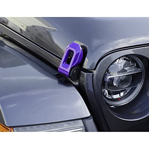 CheroCar Hood Lock Latches Cover for 2018-2021 Jeep Wrangler JL JLU & 2020-2021 Gladiator JT - Dark Purple Jeep Accessories for Off-Road Protection & Style Enhancement