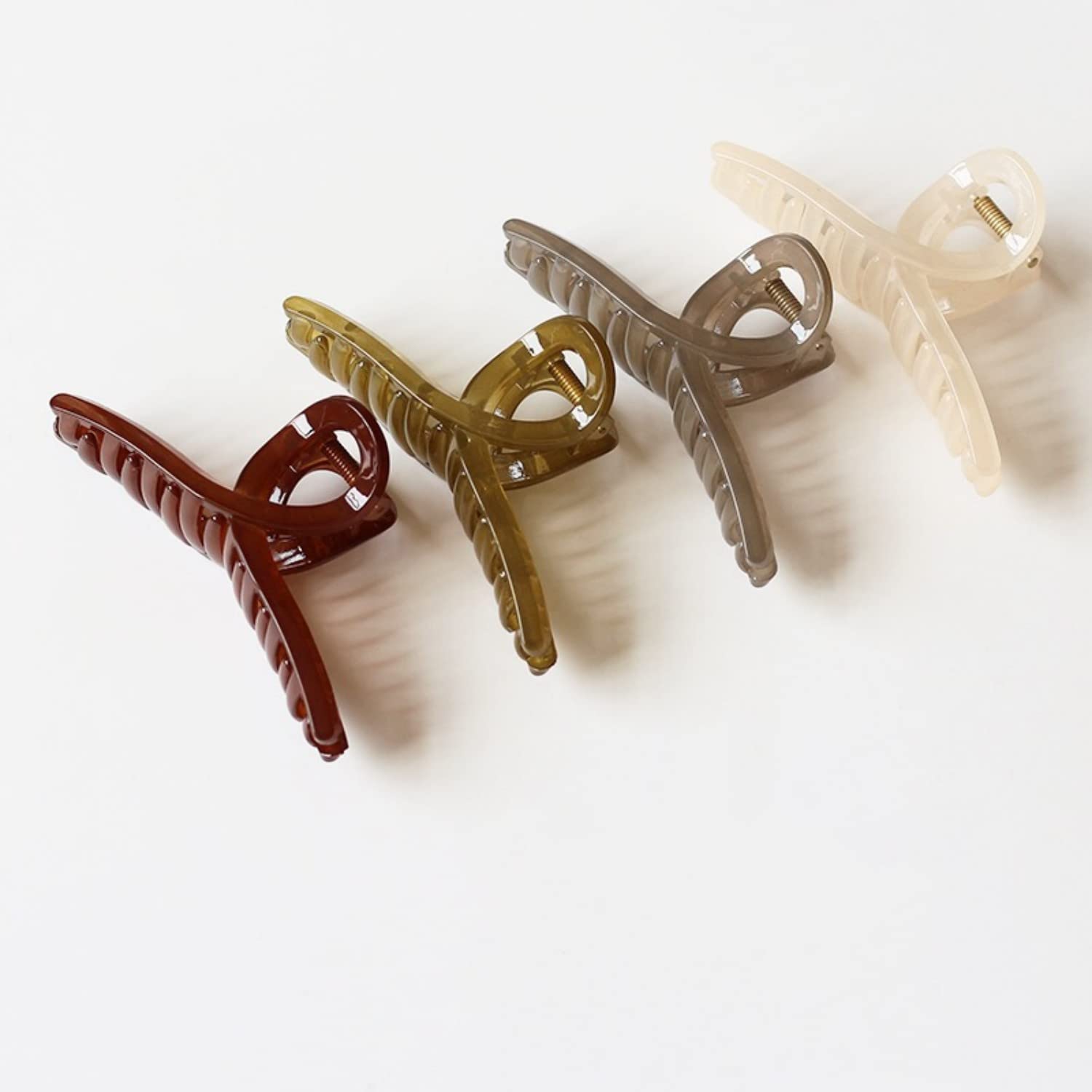4-Piece Jelly Claw Hair Clips for Women - Large Butterfly Hair Clips for Thick & Curly Hair - Strong Hold Hair Accessories for Women & Girls - Perfect for Summer, Beach, Parties & Everyday Styling