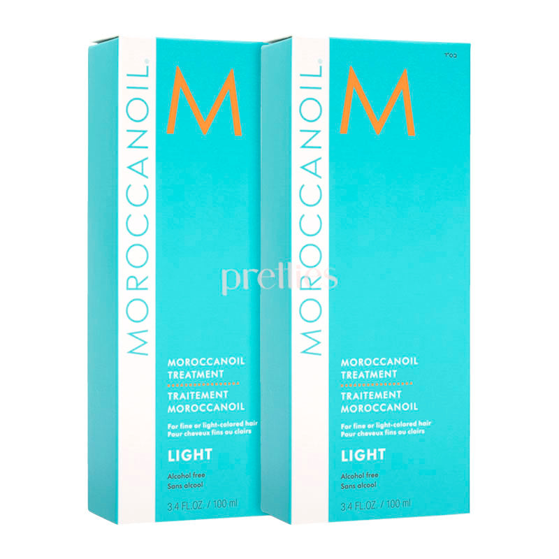 Moroccanoil Light Treatment 100ml (2-Pack) - Hydrating Hair Oil for Frizz Control & Shine - Perfect for Dry, Damaged Hair at Home or Salon Use