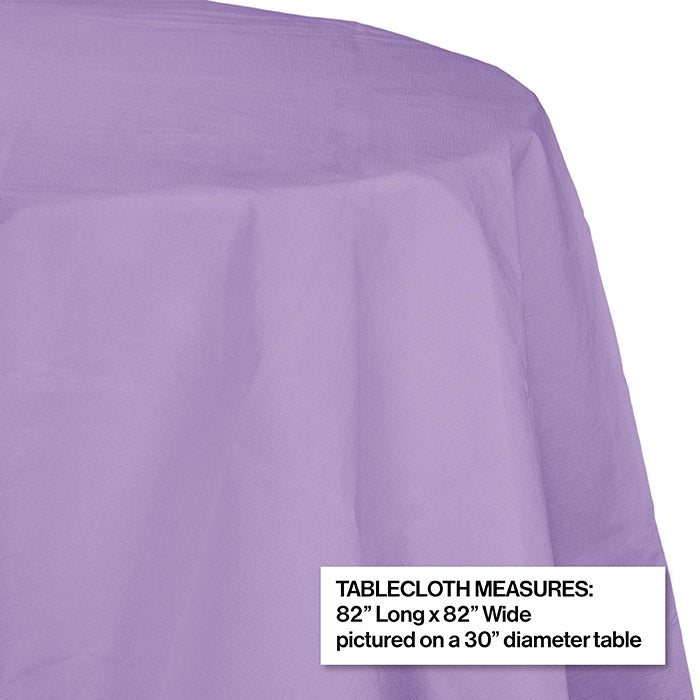 12-Pack Bulk Round Paper Tablecloths - 82 Inch Luscious Lavender Disposable Table Covers for Parties, Weddings & Events