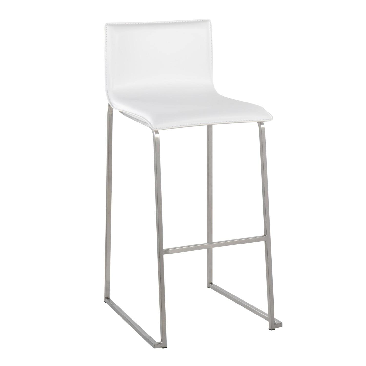 LumiSource Mara Bar Stool Set of 2 - Modern Counter Height Bar Chairs with Back Support - Perfect for Kitchen Island, Breakfast Nook & Home Bar Decor