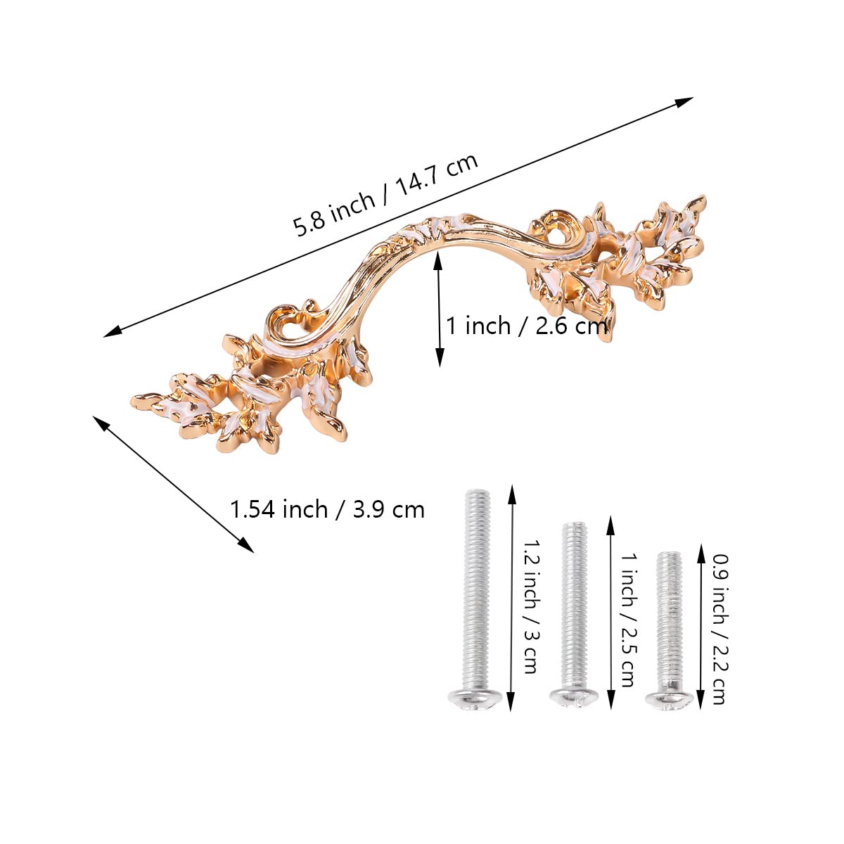 5-Pack Antique Rose Gold Dresser Handles - Vintage Farmhouse Cabinet Pulls & Knobs for Kitchen, Dresser, Drawers - 2.5