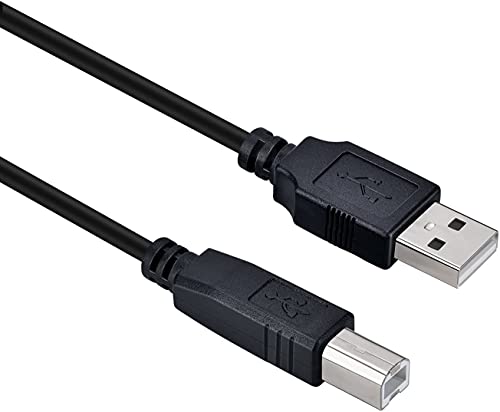 DIGITMON 10 Ft Black USB 2.0 Printer Cable - A Male to B Male High Speed Cord for HP Envy 6075 All-in-One Printer (8QQ97A#B1H) - Perfect for Home Office Printing & Scanning