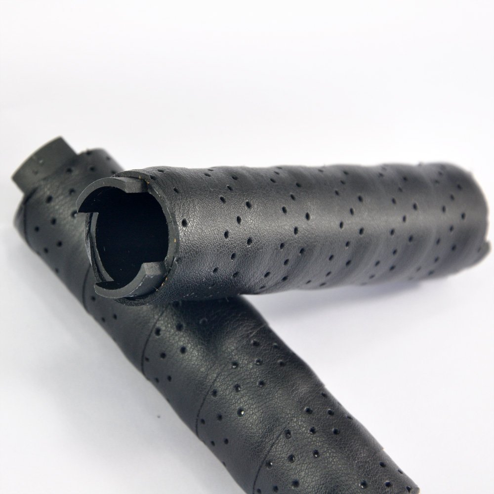 Premium Leather Bike Grips - UPANBIKE Double Lock-On Handlebar Grips for Mountain & Road Bicycles (22.2mm) - Comfortable & Durable Cycling Accessories for Long Rides & Commuting