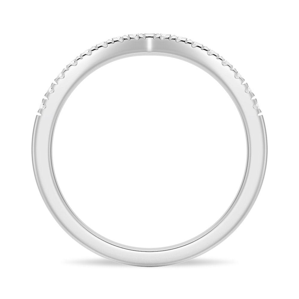 Exquisite Curved V Moissanite Pave Wedding Band for Women - Elegant Bridal Ring for Engagement, Anniversary & Special Occasions