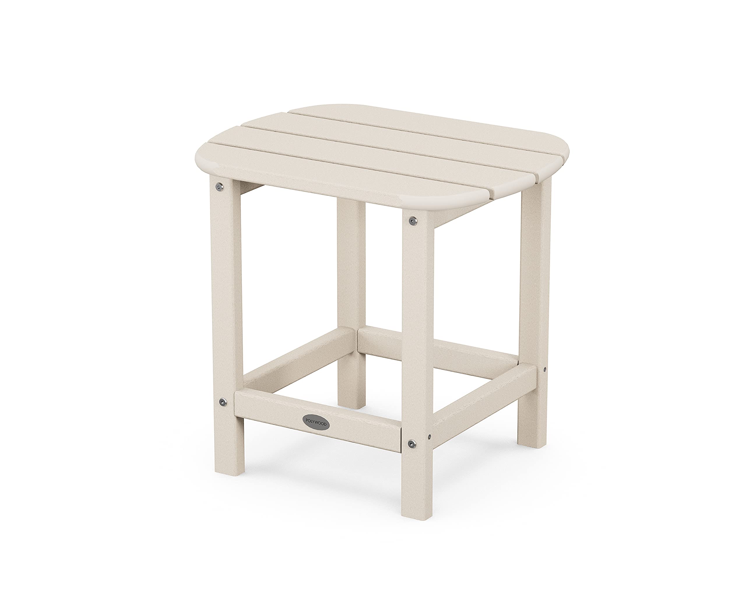 POLYWOOD SBT18SA South Beach 18-Inch Outdoor Side Table in Sand - Perfect for Patio, Poolside, and Garden Furniture Decor