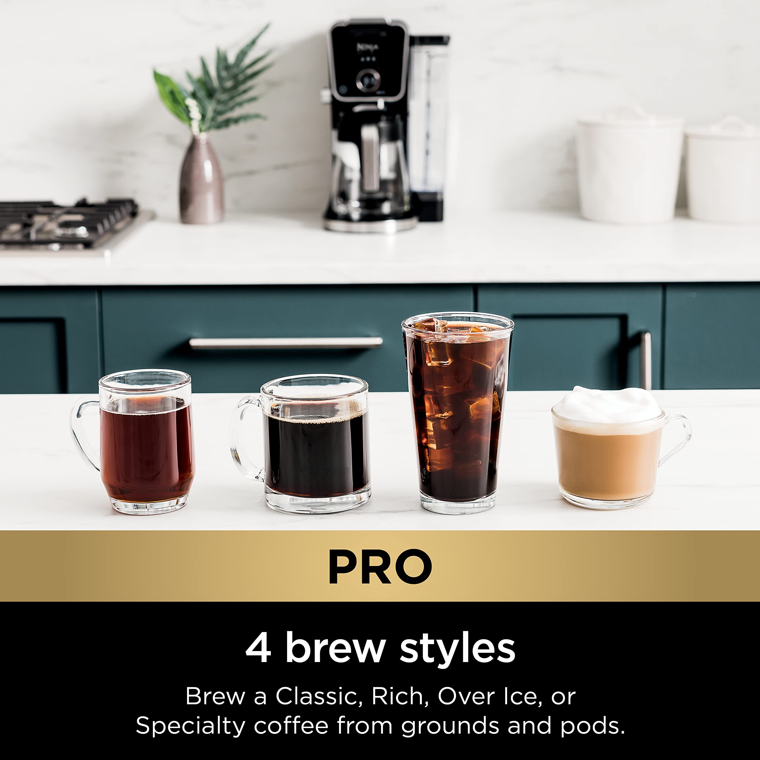Ninja DualBrew Pro Specialty Coffee Maker - 12-Cup Hot & Iced Coffee Machine with K-Cup Compatibility, Permanent Filter & Single-Serve Convenience | Perfect for Home, Office & Entertaining (Model CFP307)