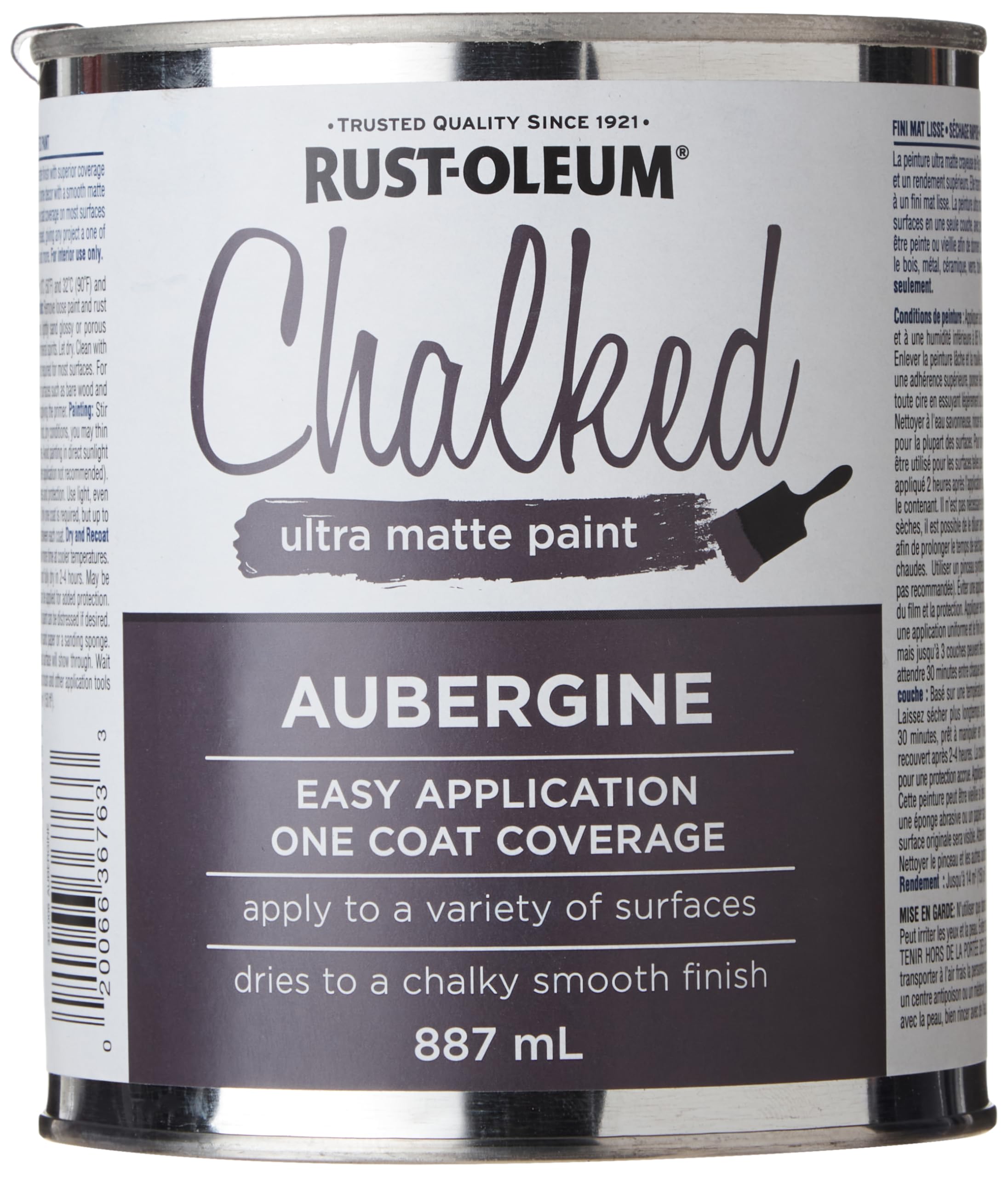 Chalked Ultra Matte Paint - Aubergine (Eggplant) Color, 887ml (30oz) - Perfect for DIY Furniture, Cabinets & Home Decor Projects