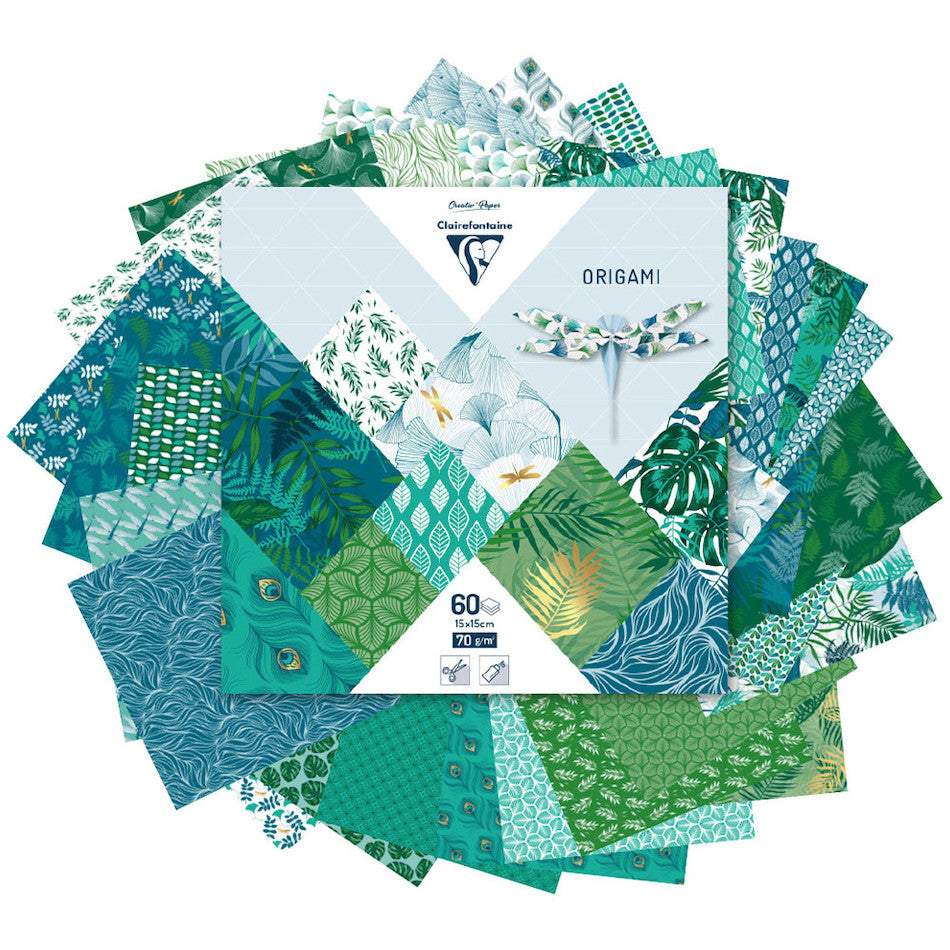 Clairefontaine Origami Paper Set - 60 Sheets 15x15cm (6x6 Inches) Premium Quality for DIY Crafts, Kids Art Projects & Gift Wrapping